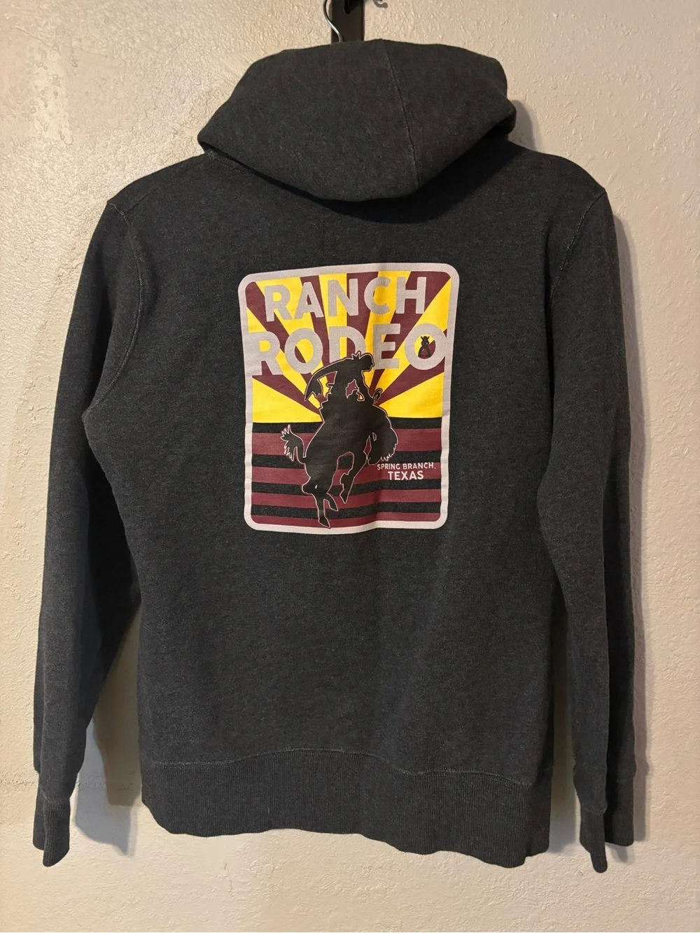 Hooey Men's Dark Charcoal Zip-Up Hoodie with Maroon Hood Lining